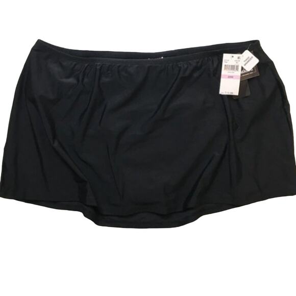 Island Escape Women's Swim Skirt Skort Solid Black Size 22W NWT - Picture 5 of 6